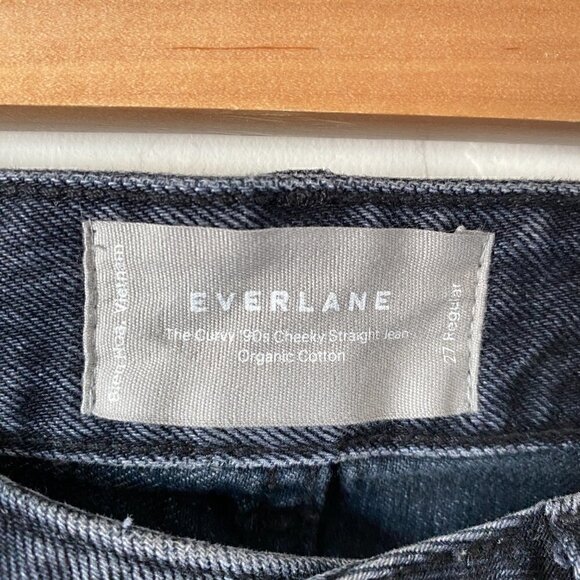 Everlane Curvy 90's Cheeky Straight Leg Ankle Jeans Button Fly Hartford Night - Picture 5 of 8